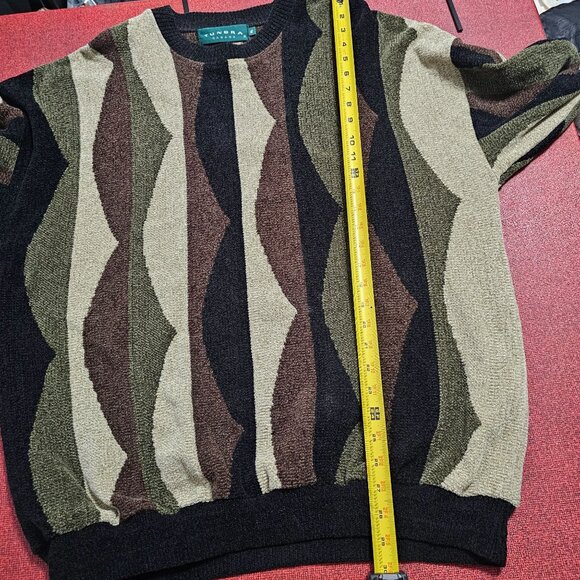 VTG Tundra Canada Abstract Knit Crewneck Sweater XL Eclectic Grandpa 90s Dad - Picture 7 of 7
